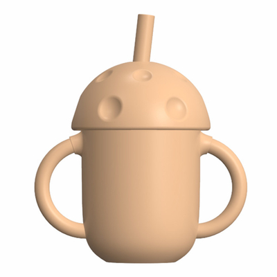 Cốc Sippy silicon trần hữu cơ không chứa BPA di động có ống hút