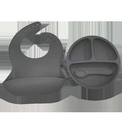 Biểu trưng tùy chỉnh Bộ đồ ăn dặm hút silicone cho bé Yếm silicon chức năng