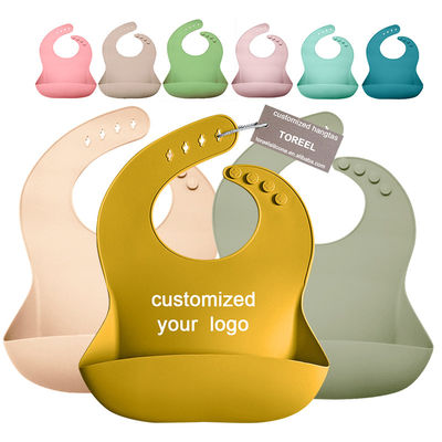 OEM tùy chỉnh độ dài có thể điều chỉnh Yếm em bé bằng silicone với Đòi thức ăn